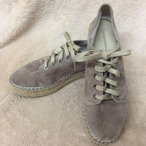 Catherine Malandrino Scraftie Jute Tan Suede Platform Espadrille Sneaker Sz 9